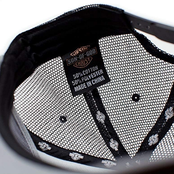 Jesus Christ Son Of God Christian OSFM Harley Truckers Hat Cap Gray/Black Religi - Picture 3 of 4